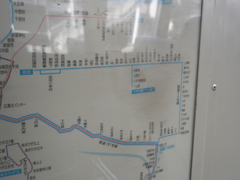 バス車内の路線図 バス車内の路線図